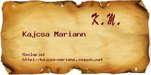 Kajcsa Mariann névjegykártya